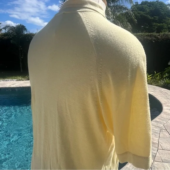 Raffi Linen Blend Light Yellow Polo Shirt Large - Picture 7 of 16